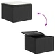 Градински комплект мебели от полиратан 6 части черен с възглавници от акация
