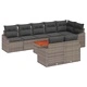 Градински Комплект 9 Части Сив PE Ратан Акация 55x55x37 см