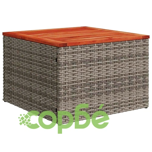Градински Комплект 9 Части Сив PE Ратан Акация 55x55x37 см ➤ топ цена ➤ sorbe.bg