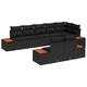 Градински комплект мебели 8 части черен полиратан 319x154x85 см