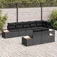 Градински комплект мебели 8 части черен полиратан 319x154x85 см