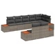 Градински комплект мебели 8 части сив полиратан 319x154x85 см
