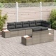 Градински комплект мебели 8 части сив полиратан 319x154x85 см