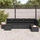 Градински комплект мебели 7 части полиратан черен 319x154x85 см
