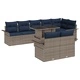 Градински комплект за сядане 9 части от полиратан за 8 човека, сив