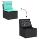 Градински комплект за сядане 10 части - черен полипропиленов ратан