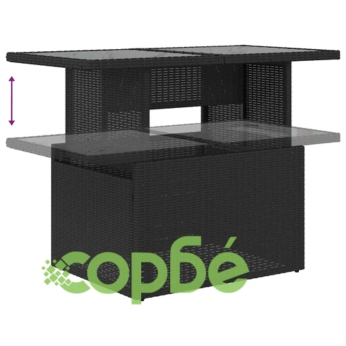 Градински комплект мебели 6 части с възглавници черен полиратан 100x55x73 см ➤ топ цена ➤ sorbe.bg