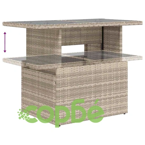 Градински комплект мебели 6 части светлосиво полиратан 100x55x73 см ➤ топ цена ➤ sorbe.bg