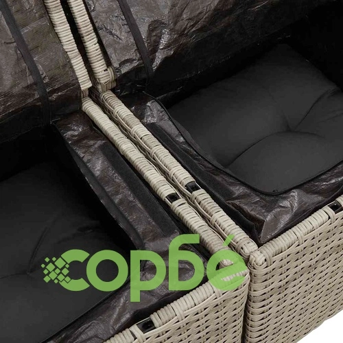 Градински комплект мебели 6 части светлосиво полиратан 100x55x73 см ➤ топ цена ➤ sorbe.bg