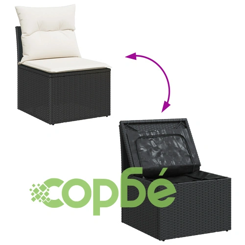 Комплект градински дивани от полиратан - 9 части, бежов цвят, за открито пространство ➤ топ цена ➤ sorbe.bg