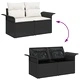 Градински комплект мебели 9 части с възглавници черен полиратан