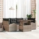 Градински комплект мебели 7 части с възглавници сив полиратан 100x55x73 см