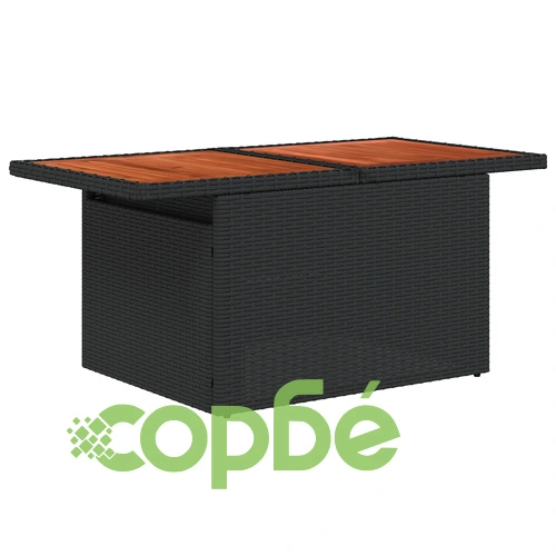 Комплект градински мебели 7 части от черен ратан за открито ➤ топ цена ➤ sorbe.bg