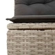 Градински комплект мебели полиратан 5 части светлосив 251x117x85 см