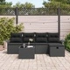 Градински комплект мебели 6 части полиратан черен 251x117x85 см