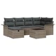 Градински софа комплект 7 части полиратан сив 242.5 x 132.5 x 85 см