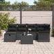Градински комплект мебели 7 части полиратан черен 242.5 x 132.5 x 85 см