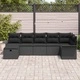 Градински Комплект Мебели 7 Части Полиратан Черен 297.5 x 132.5 x 85 см