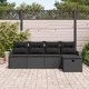 Градински комплект мебели 5 части черен полиратан 231 x 117 x 85 см