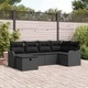 Градински диван комплект 6 части полиратан черен 232.5 x 122.5 x 85 см