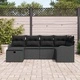 Градински диван комплект 6 части полиратан черен 232.5 x 122.5 x 85 см