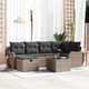 Градински комплект мебели 7 части полиратан сив 232.5 x 122.5 x 85 см