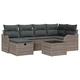 Градински комплект мебели 7 части полиратан сив 232.5 x 122.5 x 85 см