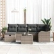 Градински комплект мебели 7 части полиратан сив 232.5 x 122.5 x 85 см