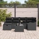 Градински комплект мебели 7 части полиратан черен 232.5 x 122.5 x 85 см