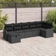 Градински Комплект Мебели 7 части Полиратан Черен 287.5 x 122.5 x 85 см
