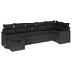 Градински Комплект Мебели 7 части Полиратан Черен 287.5 x 122.5 x 85 см