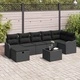 Градински комплект мебели 8 части полиратан черен 287.5 x 122.5 x 85 см