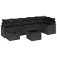 Градински комплект мебели 8 части полиратан черен 287.5 x 122.5 x 85 см