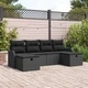 Градински комплект мебели 6 части черен полиратан 231x117x85 см