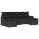 Градински комплект мебели 6 части черен полиратан 231x117x85 см