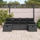 Градински комплект мебели 6 части черен полиратан 231x117x85 см