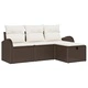 Градински комплект от полиратан с възглавници 4 части кафяв и кремав 179x117x85 см