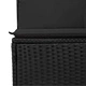Градински комплект мебели 6 части полиратан черен 230x117x85 см с възглавници