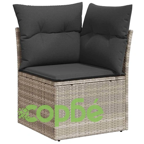 Градински диван комплект 6 части полиратан светлосив 232x122x85 см ➤ топ цена ➤ sorbe.bg