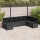 Градински модулен диван комплект 8 части черен полиратан 287x177x85 см
