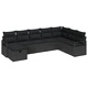 Градински модулен диван комплект 8 части черен полиратан 287x177x85 см