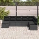 Градински модулен диван комплект 8 части черен полиратан 287x177x85 см