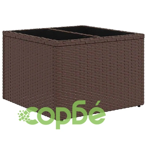 9-елементен градински ратанов комплект с възглавници кафяв и кремав ➤ топ цена ➤ sorbe.bg