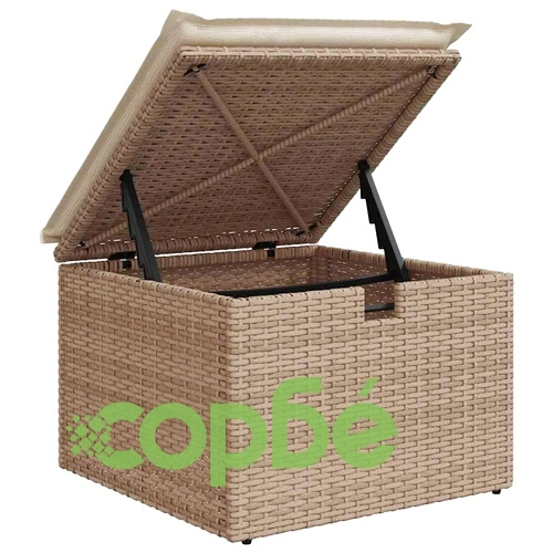 Градински комплект мебели 6 части с възглавници бежов полиратан ➤ топ цена ➤ sorbe.bg