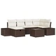 7-частен градински диван комплект с възглавници кафяв полиратан