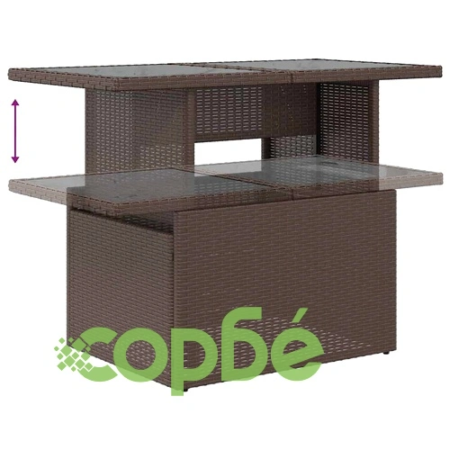 Градински комплект 9 части с възглавници кафяв полиратан 100x55x73 см ➤ топ цена ➤ sorbe.bg