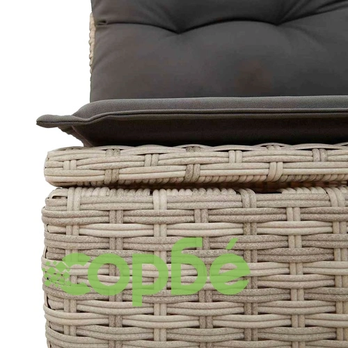 Градински диван комплект 7 части светлосив полиратан с възглавници ➤ топ цена ➤ sorbe.bg