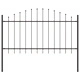 Оградна мрежа с Hoop Top - сива, 5.1x1 м, стоманена, прахово боядисана