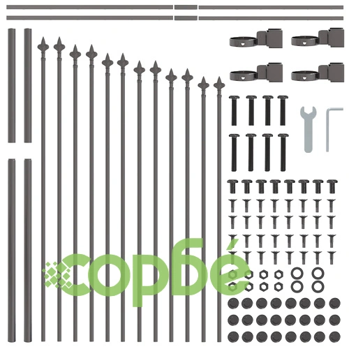 Оградна мрежа с Hoop Top - сива, 5.1x1 м, стоманена, прахово боядисана ➤ топ цена ➤ sorbe.bg