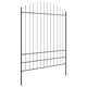 Метална ограда с Hoop Top дизайн, Сива, 8,5x2 м, Стоманена конструкция